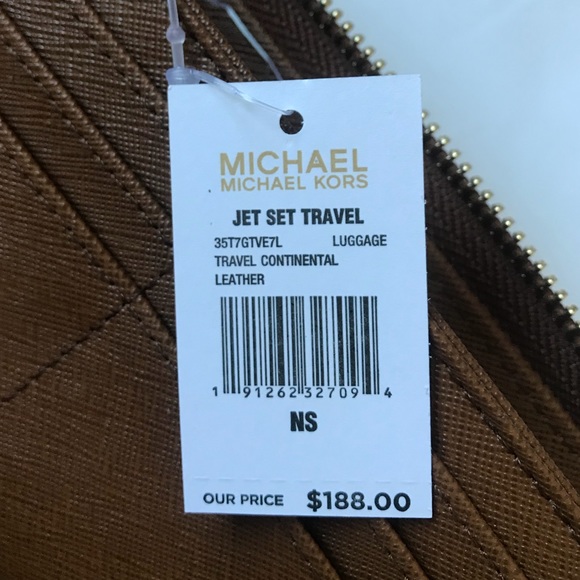 Michael Kors Jet Set Travel Luggage Brown Wallet - Picture 4 of 6